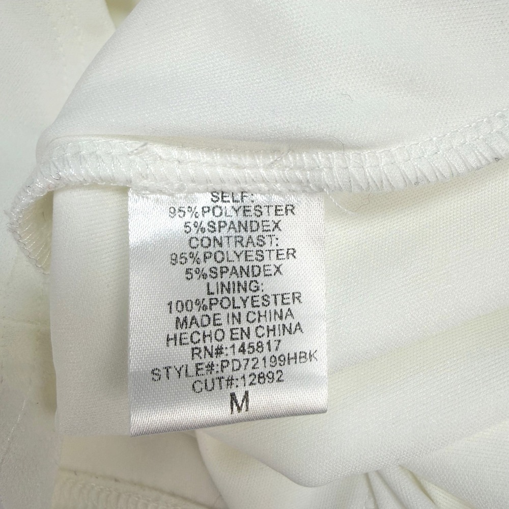 Privy White Slip Dress Size Medium – Mesh Panel Bodycon Mini Bachelorette Party - Picture 7 of 9